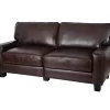 Serta Palisades Chestnut Bonded Leather Sofa