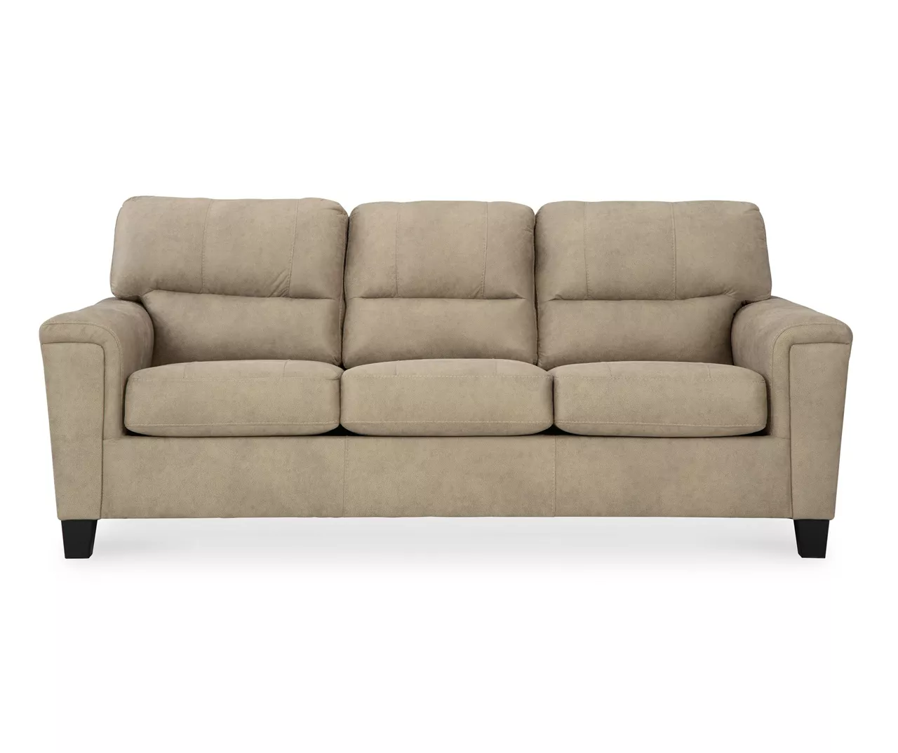 Tishen Pebble Sand Faux Leather Sofa