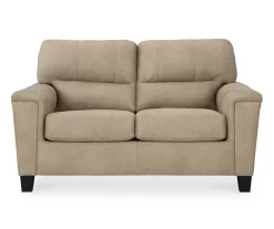 Tishen Pebble Sand Faux Leather Loveseat