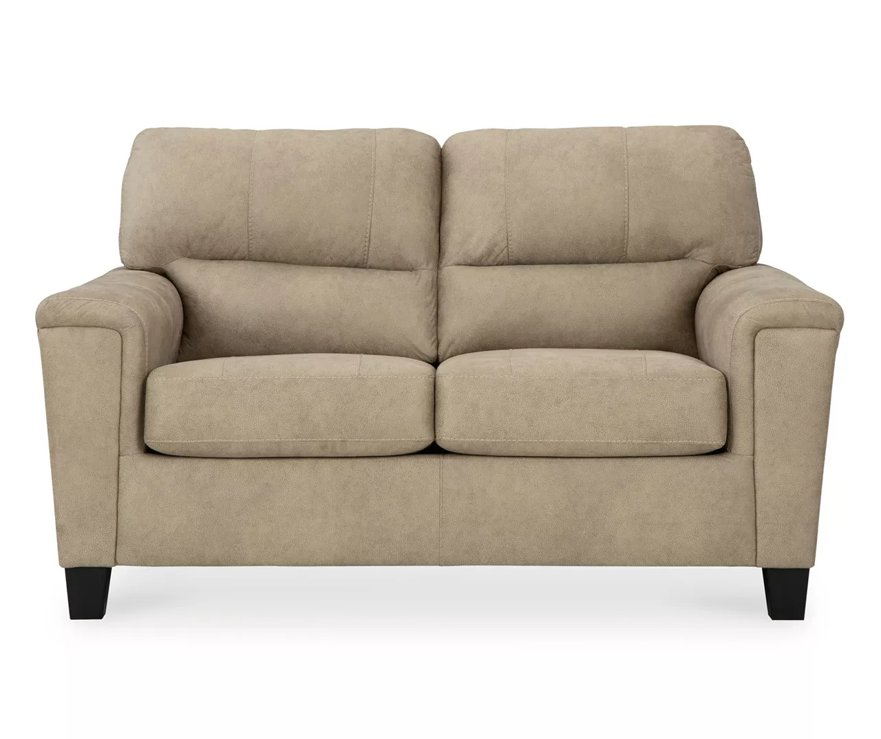 Tishen Pebble Sand Faux Leather Loveseat