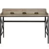 Corday Gray Wood Writing Desk With USB Charing