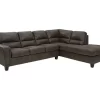 Signature Design By Ashley Navi Smoke Faux Leather Sectional With Right-Facing Chaise