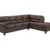 Signature Design By Ashley Navi Chestnut Faux Leather Sectional With Right-Facing Chaise