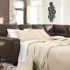 Signature Design By Ashley Navi Chestnut Faux Leather Sleeper Sectional With Right-Facing Chaise