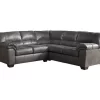 Signature Design By Ashley Bladen Slate 2-Piece Faux Leather Sectional With Left-Facing Loveseat