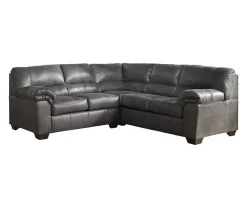Signature Design By Ashley Bladen Slate 2-Piece Faux Leather Sectional With Left-Facing Loveseat