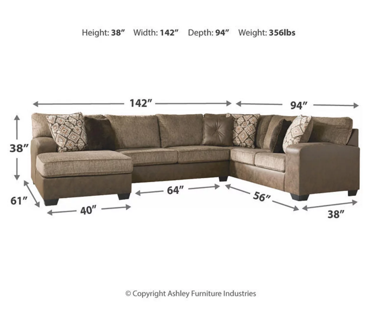 Signature Design By Ashley Abalone Faux Leather Sectional - Image 3