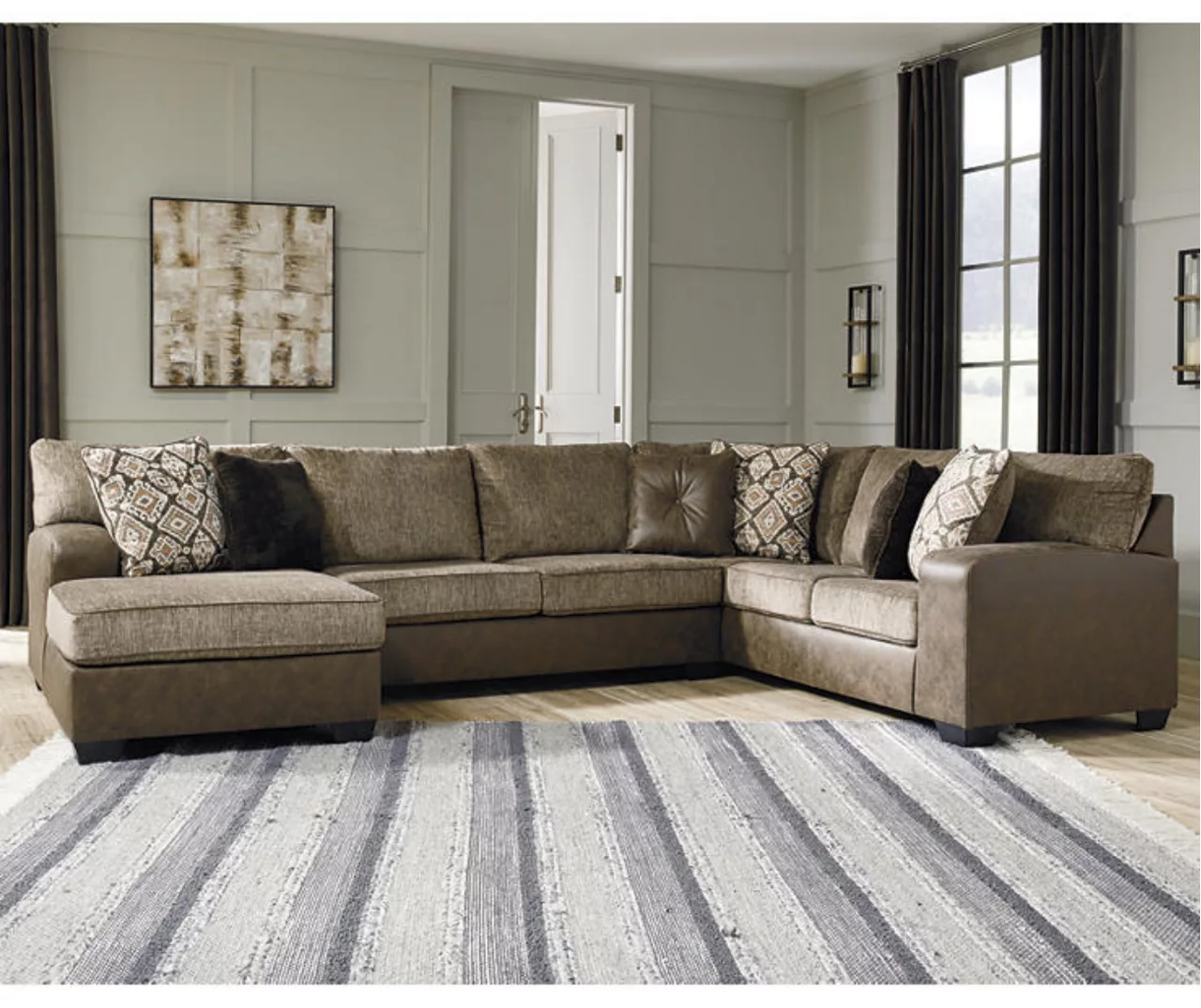 Signature Design By Ashley Abalone Faux Leather Sectional - Image 2