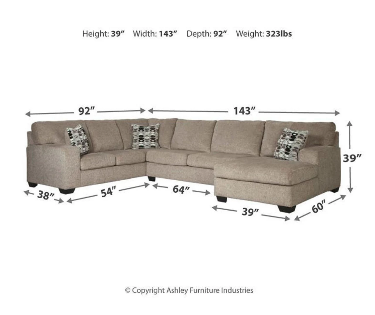 Signature Design By Ashley Ballinasloe Platinum Gray Sectional - Image 2