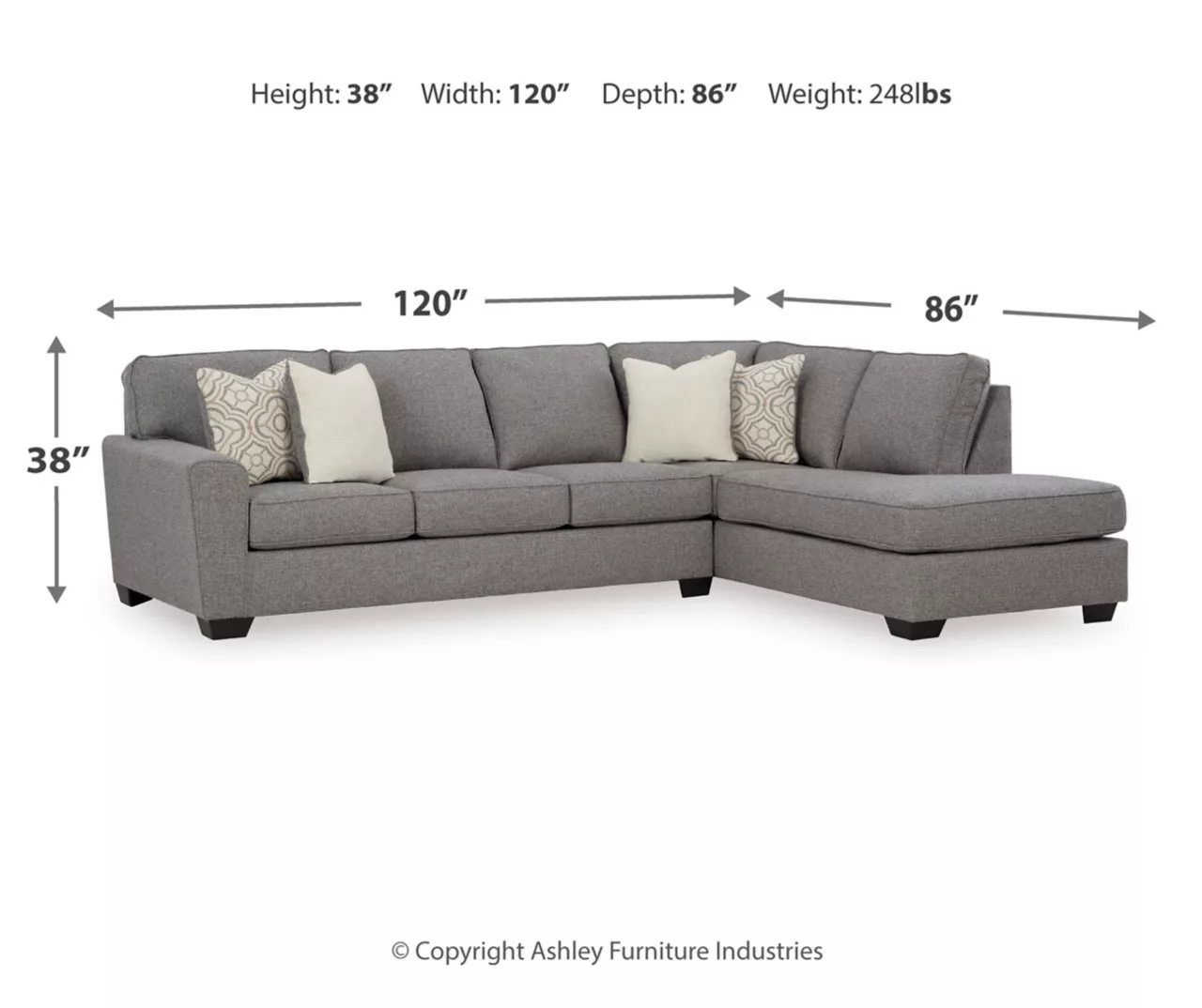Broyhill Reydell Charcoal Sectional - Image 4